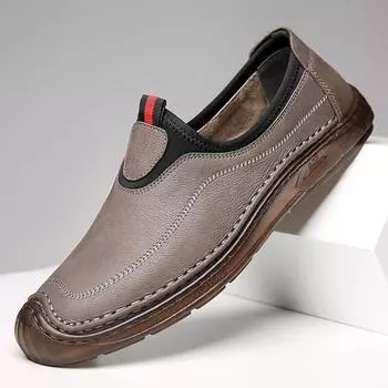 Осень 2025 года, новые мужские кожаные туфли ручной работы, повседневные кожаные туфли, мужская обувь Doudou 6651 38 чёрный