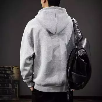 Осень 400G Тяжелый капюшон с принтом мужской свитер American High Street весна и осень Tide Brand Длинный рукав свитер куртка M