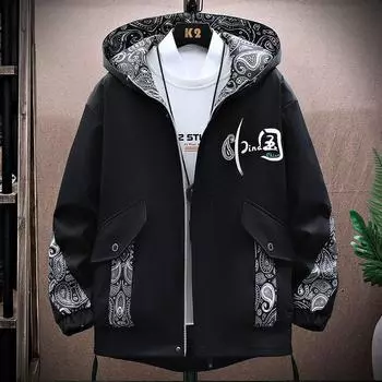 Осень Большие размеры Мужские повседневные куртки с капюшоном Лоскутные тонкие пальто Верхняя одежда Верхняя ветровка Уличная одежда S белый