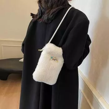 Осень и зима 2024 года, новая сумка для волос с леопардовым принтом, сумка-мессенджер для мобильного телефона, сумка через плечо, универсальная, модная, модная сумка для мелочей чёрный