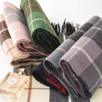 Осень и зима 2024 года, новый клетчатый шарф для женщин, толстая шаль в британском стиле в стиле ретро, атмосфера высокого класса, теплая шея 70*200cm