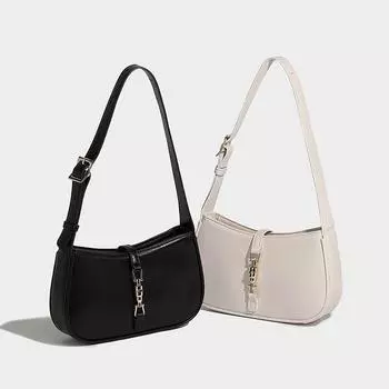 Осень и зима 2024 года, новый нишевый дизайн на одно плечо, модная популярная сумка-палка для поездок на работу и обратно чёрный