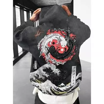 Осень и зима американская мужская толстовка с капюшоном модная повседневная спортивная повседневная толстовка с капюшоном с рисунком новинка осень и зима L