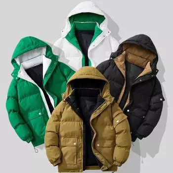 Осень и зима Большие размеры Мужская тонкая утепленная ветрозащитная куртка для холодной погоды Повседневная свободная верхняя одежда с капюшоном на молнии 4XL