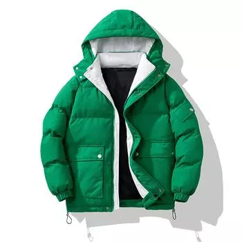 Осень и зима Большие размеры Мужская тонкая утепленная ветрозащитная куртка для холодной погоды Повседневная свободная верхняя одежда с капюшоном на молнии XS
