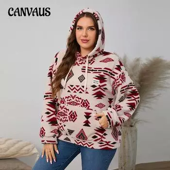 Осень и зима Большие размеры Толстовка с капюшоном средней длины Топы женские карманы утолщенный плюшевый свитшот куртка 1XL красный