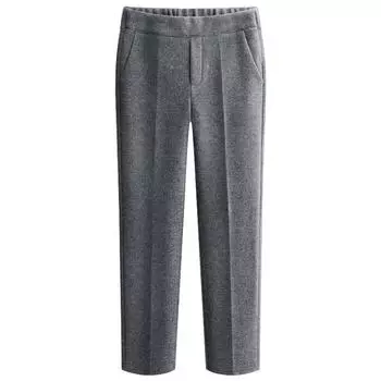 Осень и Зима Корейская Версия Свободные и Тонкие Брюки Большого Размера С Завышенной Талией Брюки Харлан S серый