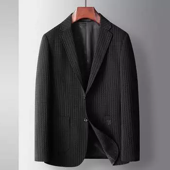 Осень и зима легкий люксовый деловой одинокий западный стиль для людей среднего возраста и молодежи черное пальто 170 чёрный