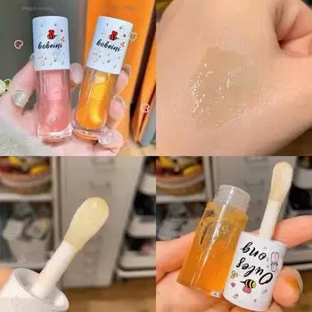 Осень и зима Медовое масло для губ Увлажняющее Увлажняющее Увлажняющее восстановление Увядающие линии губ Блеск для губ против растрескивания Бальзам для губ Маска для губ Косметика 01#