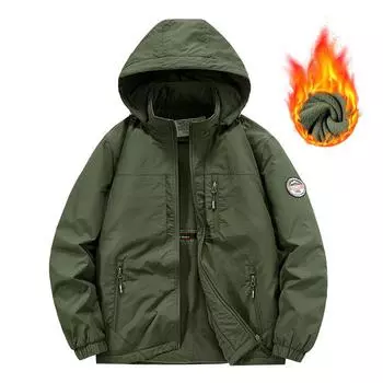 Осень и зима Новая бархатная куртка мужская повседневная верхняя часть для инструментов ветрозащитная и водонепроницаемая спортивная свободная мужская куртка большого размера M