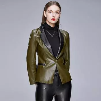 Осень и зима, новая большая кожаная одежда, женские кожаные костюмы, кожаные куртки, женские облегающие кожаные модные юбки 4XL