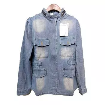 Осень и зима Новая европейская и американская женская джинсовая куртка, большой размер Fat с длинными рукавами S