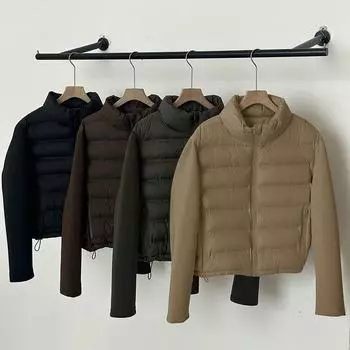 Осень и зима новая хлопковая куртка куртка воротник-стойка с пряжкой регулировка повседневная куртка S чёрный