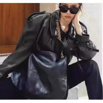 Осень и зима новая кожаная куртка премиум класса свободного покроя дизайнерская черная кожаная куртка милые красотки S фуксия