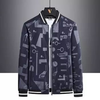 Осень и зима Новая мода принтованная мужская повседневная куртка куртка EBay куртка больших размеров на молнии M