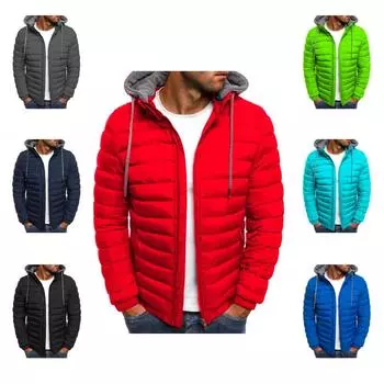 Осень и зима новая модная американская утолщенная спортивная куртка мужская уличная свободная повседневная однотонная куртка с капюшоном большого размера L серый