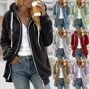 Осень и зима, новая модная утолщенная теплая многоцветная куртка с капюшоном, свободная повседневная спортивная куртка большого размера для женщин L чёрный