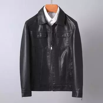 Осень и зима Новая мужская кожаная куртка из бархата большого размера, кожаная куртка и одежда Locomotive M
