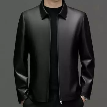 Осень и зима новая мужская кожаная куртка куртка с лацканами из овчины натуральная кожаная куртка для мужчин 165