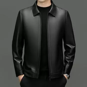 Осень и зима новая мужская кожаная куртка куртка с лацканами из овчины натуральная кожаная куртка для мужчин 165