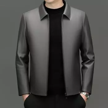 Осень и зима новая мужская кожаная куртка куртка с лацканами из овчины натуральная кожаная куртка для мужчин 165