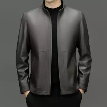 Осень и зима новая мужская кожаная куртка с отворотом мотоциклетная куртка из овчины натуральная кожаная куртка для мужчин 165