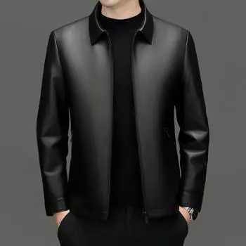 Осень и зима новая мужская кожаная куртка куртка с лацканами из овчины натуральная кожаная куртка для мужчин 165