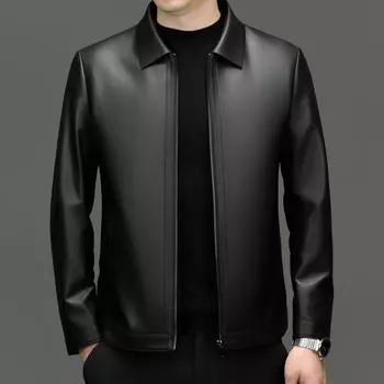 Осень и зима новая мужская кожаная куртка куртка с лацканами из овчины натуральная кожаная куртка для мужчин 165