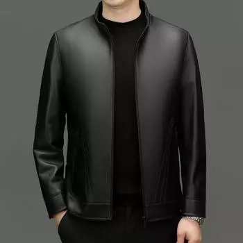 Осень и зима новая мужская кожаная куртка с отворотом мотоциклетная куртка из овчины натуральная кожаная куртка для мужчин 165