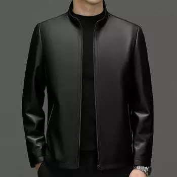 Осень и зима Новая мужская кожаная куртка с воротником-стойкой из овчины, куртка из натуральной кожи для мужчин 165