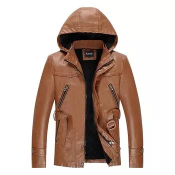 Осень и зима Новая мужская куртка из искусственной кожи средней длины, ветровка из натуральной кожи первого слоя, мужская ветровка из коровьей кожи M