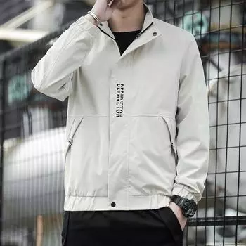 Осень и зима Новая мужская мода повседневная куртка с воротником-стойкой и длинными рукавами Куртка подростковая популярная корейская версия Tide M чёрный