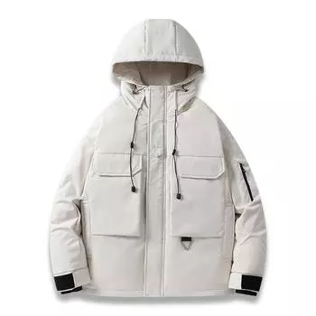 Осень и зима новая мужская мода универсальная ветрозащитная куртка с капюшоном мужская свободная повседневная мужская рабочая одежда мужская куртка M