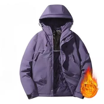 Осень и зима Новая мужская стеганая куртка корейской версии Свободная большого размера Утолщенная теплая повседневная стеганая куртка Зимняя куртка S чёрный