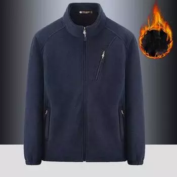 Осень и зима новая мужская теплая толстая бархатная куртка пальто с капюшоном свободное пальто полярная куртка верхняя куртка для мужчин M