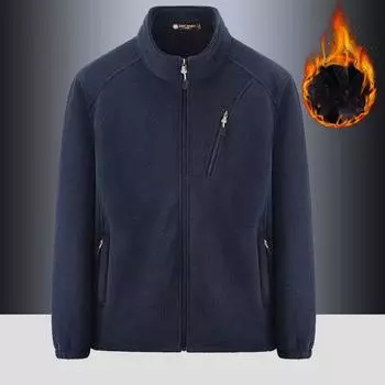 Осень и зима новая мужская теплая толстая бархатная куртка пальто с капюшоном свободное пальто полярная куртка верхняя куртка для мужчин M