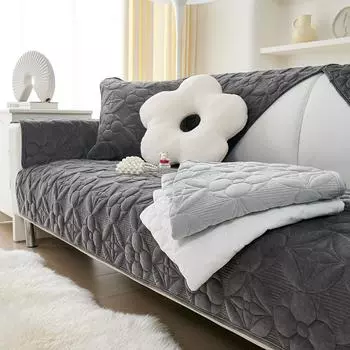 Осень и зима, новая однотонная плюшевая вышитая супермягкая диванная подушка, современная простая нескользящая пылезащитная диванная подушка, чехол для полотенец 70*70cm