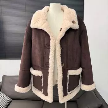 Осень и зима новая овечья шерсть стрижка овец гранулированный мех интегрированное пальто женское длинное меховое пальто с обеих сторон S