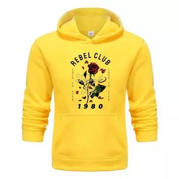 Осень и зима, новая персонализированная одежда 1980 года с цветочным принтом, мужская и женская толстовка с капюшоном, пуловер для любителей бега, спортивная толстовка S белый