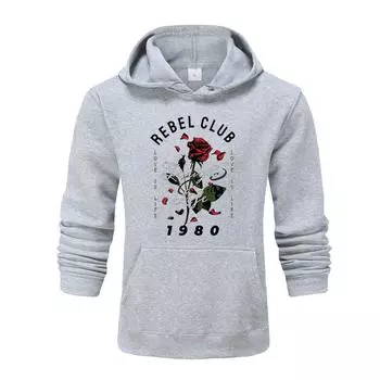 Осень и зима, новая персонализированная одежда 1980 года с цветочным принтом, мужская и женская толстовка с капюшоном, пуловер для любителей бега, спортивная толстовка S белый