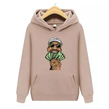 Осень и зима, новая персонализированная одежда с принтом доллара для мужчин и женщин, толстовка с капюшоном для любителей, пуловер для бега, спортивная толстовка S