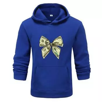 Осень и зима, новая персонализированная одежда с принтом доллара для мужчин и женщин, толстовка с капюшоном для любителей, пуловер для бега, спортивная толстовка S чёрный