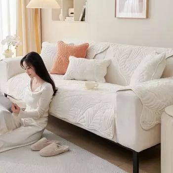 Осень и зима Новая подушка для дивана Crystal Velvet Вышитая подушка для дивана Зимняя утолщенная теплая современная простая нескользящая подушка 70*70cm