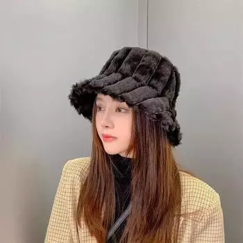 Осень и зима новая шапка женская теплая холодная панама модная милая шапка-тазик повседневная плюшевая шапка смайлик маленькая average size розовый