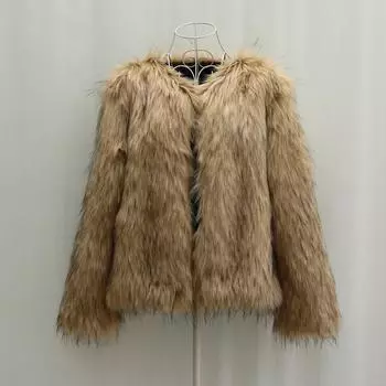 Осень и зима новая шуба из лисы короткая женская свободная теплая шуба из енота большого размера повседневная S