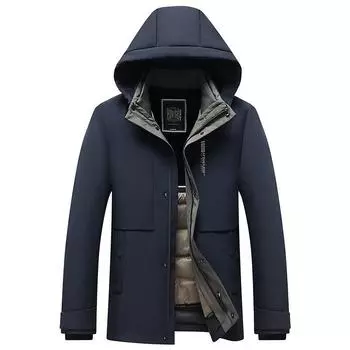 Осень и зима Новая средняя и длинная утепленная повседневная куртка-пуховик M