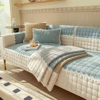 Осень и зима, новая вельветовая подушка для дивана в тон, кружевная подушка, современная простая нескользящая подушка для дивана, полотенце 70*70cm