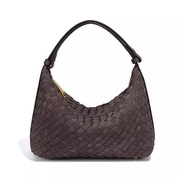 Осень и зима новая замшевая плетеная сумка-ланчбокс универсальная ручная легкая сумка-пельмень модная женская сумка на плечо сумка-подмышка