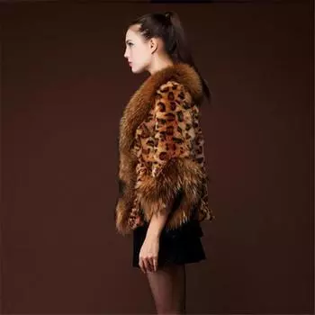 Осень и зима, новинка, шуба из искусственного меха с леопардовым принтом, женское короткое пальто Mao Mao S