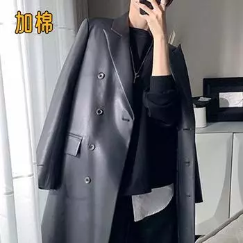 Осень и зима, новинка, женская куртка из искусственной овчины Haining, средняя и длинная, хлопковый пиджак с воротником из кожи, тренчкот S cotton